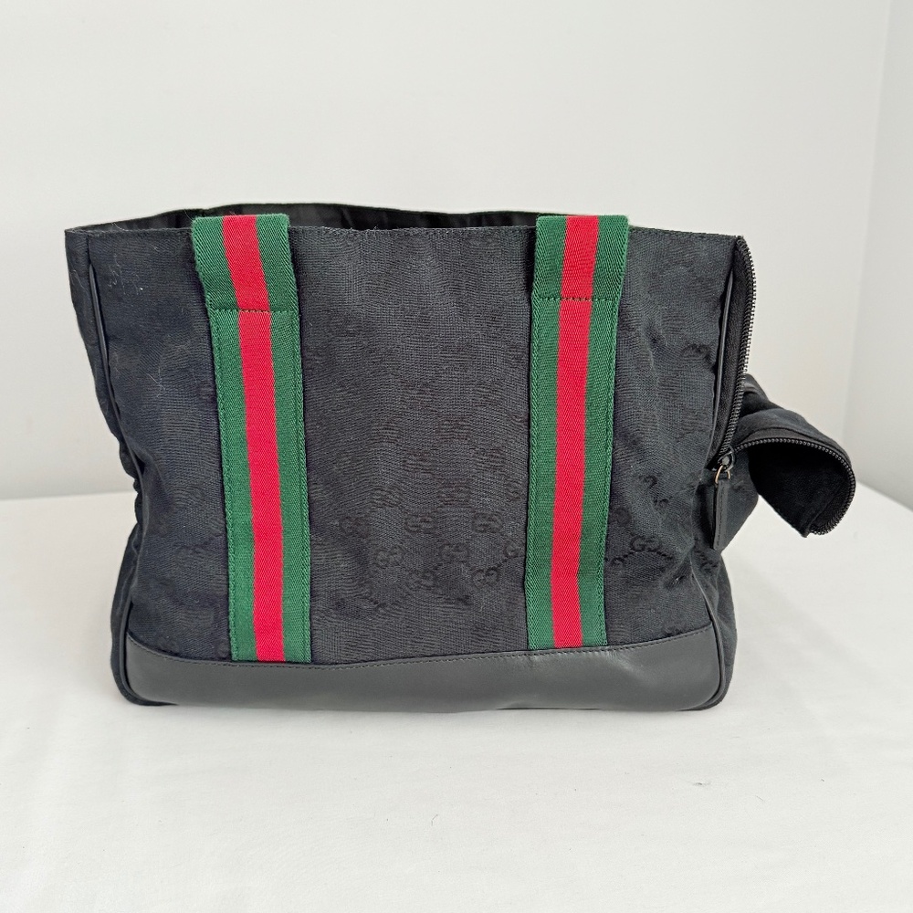 Gucci dog carrier.
